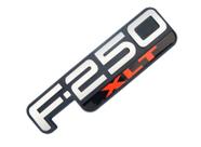 Emblema "f-250 xlt" f250 xlt 1999 2000 plaqueta cromado com fundo preto