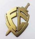 Emblema Fe Evocrome Dourado 7,5 x 5,3