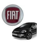 Emblema grade logo fiat punto 2013 para bigode cromado vermelho