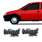Emblema Lateral Corsa Wind Super Adesivo Verde Resinado Par