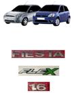 emblema letreiro escrito fiesta 1.6 flex ano modelo 2002 acima cromado fita 3M kit 3 peças