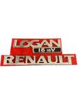 Emblema Letreiro Renault Logan 1.6 16v Ano 2007 a 2011 Peça Cromada Fita 3M