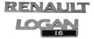 Emblema Letreiro Renault Logan 1.6 Ano 2009 a 2012 Peça Cromada Fita 3M