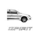 Emblema Letreiro Spirit Resinado Prata contorno Preto Celta 08 a 16 e Corsa 08 a 09