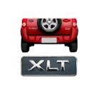 Emblema Letreiro XLT Cromado Fundo Preto Ecosport 2003 a 2012