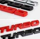 Emblema Logo Turbo Aplicação Universal Em Metal Vermelho