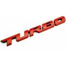 Emblema Logo Turbo - Aplicação Universal Em Metal - Vermelho