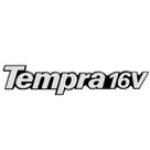 Emblema Nome Tempra 16v Cinza Fundo Preto