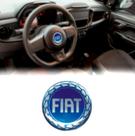 Emblema para volante fiat resinado azul raiado 45mm
