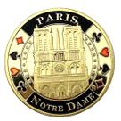 Emblema personalizado: moedas de anime, medalhas, Catedral de Notre Dame, França