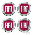 Emblema Resinado Calota Fiat Vermelho Adesivo 55mm 4 Unid