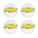 Emblema Resinado Calota Gm prata c/dourado Adesivo 48mm 4 Unid