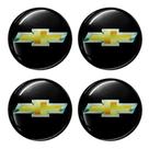 Emblema Resinado Calota Gm preto c/dourado Adesivo 48mm 4 Unidades