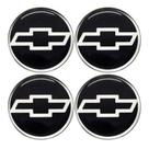 Emblema Resinado Calota Gm preto c/prata Adesivo 48mm 4 Unidades