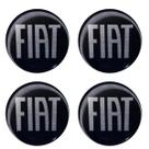 Emblema Resinado Preto 48 mm Centro Calota Roda Mobi Punto Linea Strada Doblo Grand Siena