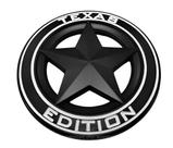 Emblema Texas Edition Estrela 3D Preto Automotivo