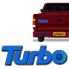 Emblema Turbo D20 Adesivo Azul Tampa Traseira Mod Original