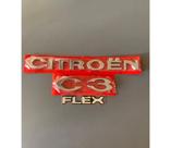 Emblemas Citroen C3 Flex Letreiro Até 2012 fita3M (kit 3 Peças)