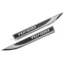 Emblemas de carro EmBroom Turbo 3D Metal Chrome/Preto 15cm