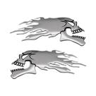 Emblemas De Decalque 3D De Cabeça De Caveira Fantasma Com Chamas Para Carro, Moto E Acessórios De