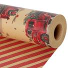 Embrulho de presente BIOBROWN Reversível Kraft Roll 76x10 m Vintage Xmas
