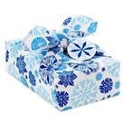 Embrulho de presente Hallmark 66 cm, flocos de neve azuis, tecido de algodão