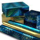 Embrulho de presente Hallmark Metallic Foil, azul marinho, ouro, 60 pés quadrados Embrulho de presente Hallmark Metallic Foil, azul marinho, ouro, 60 pés quadrados