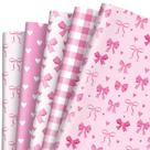 Embrulho de presente JarthenaAMCS Pink Bow 10 folhas 50x70 cm
