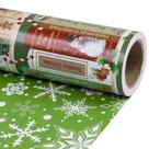 Embrulho de presente RUSPEPA 76x10 m, floco de neve de Natal reversível