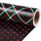 Embrulho de presente RUSPEPA reversível Tartan Plaid & Polka Dot 43x10 m