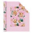 Embrulho de presente WERNNSAI 43x10 m Pink Gingerbread Reversível