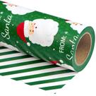 Embrulho de presente WRAPAHOLIC 76 cm x 10 m, verde reversível, Papai Noel