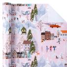 Embrulho de presente WRAPAHOLIC Winter Town Design, rolo de 43x10 m