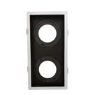 Embutido 2 x MR16 Plano Quadrado Direcionavel Branco/Preto
