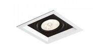 EMBUTIDO DICRÓICA SIMPLES RECUADO BRANCO FUNDO PRETO - 10x10x3CM