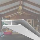 Emenda Rígida Pvc Perfil H 1,3mmX4,8cmX3m Permatti Branco