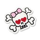 EMJ002-068A Caveira Emoji Apaixonado Patch Bordado 6,2x5,5cm