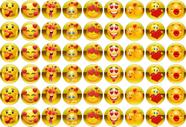 EMOJI AMOR 54 imagens de 3cm em papel arroz - RECORTADAS