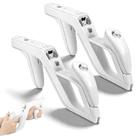 Empunhadura de pistola Wii Zapper GLCONN, kit com 2 unidades, branca, para Wii U