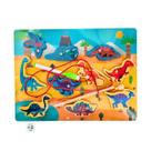 Encaixe 3x1 Pescaria Alinhavo Quadro Branco MDF Dinossauro Toymix Brinquedo Recreativo Pedagogico