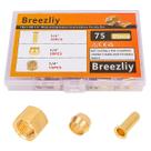 Encaixe de compressão Breezliy 1/4 de polegada OD Brass 75PCS Encaixe de compressão Breezliy 1/4 de polegada OD Brass 75PCS