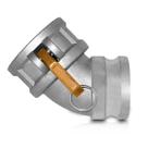Encaixe de mangueira Gloxco Aluminium Type DA Cam and Groove 45 Elbow Encaixe de mangueira Gloxco Aluminium Type DA Cam and Groove 45 Elbow
