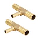 Encaixe de mangueira Yoebor Brass T-Fitting Tee Union Mender 16 mm x 10 mm