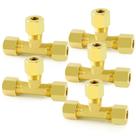 Encaixe de tubo de compressão ChillWaves Brass Tee 5/16 OD (pacote com 5)