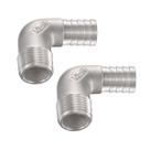 Encaixe de tubulação SNUTUYA 304 de aço inoxidável 5/8 Mangueira Barb x 1/2 macho NPT cotovelo de 90 graus Encaixe de tubulação SNUTUYA 304 de aço inoxidável 5/8 Mangueira Barb x 1/2 macho NPT cotovelo de 90 graus