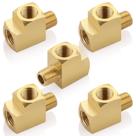 Encaixes de latão Boeray 1/8 NPT fêmea para macho de 3 vias (5 unidades)