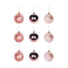 Encanto Rosa: Kit de 9 Bolinhas Natalinas 5cm para Decorar sua Árvore com Estilo
