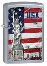 Encendedor Zippo Street Chrome con diseño Estatua de la Libertad EE.UU.