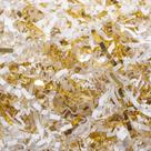 Enchedor de presente de papel enrugado branco e dourado Mefleet de 2 kg