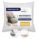 Enchimento De Almofada 50x50cm Hipoalergênica Fibra Siliconada Antiácaro Sala Quarto Cheia Macia E Antimofo